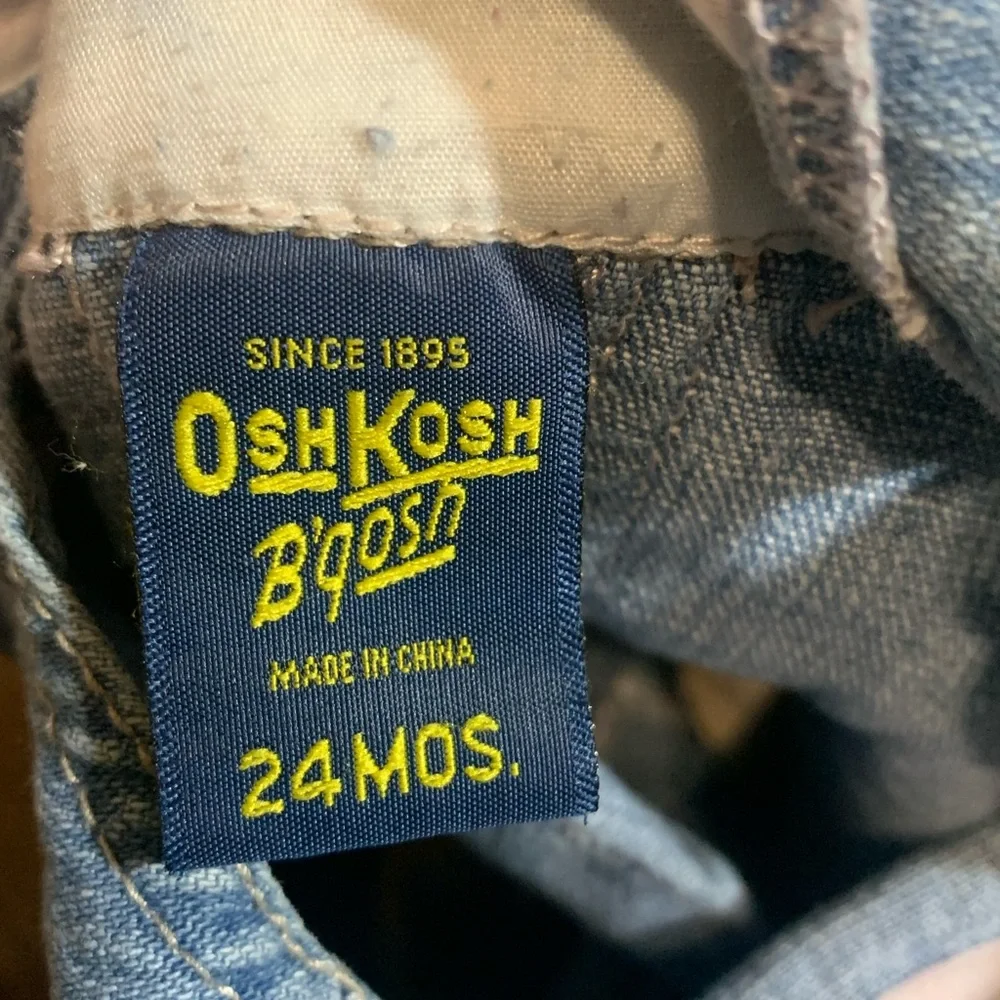 Vintage Oshkosh Baby Girl Infant Denim Flower Jumper Overall‎ Dress Summer 24m